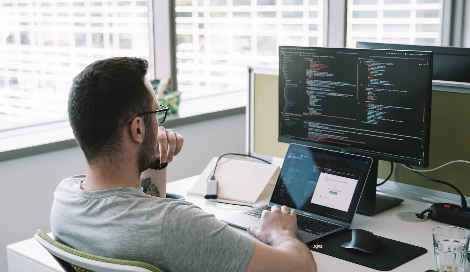 Developer coding